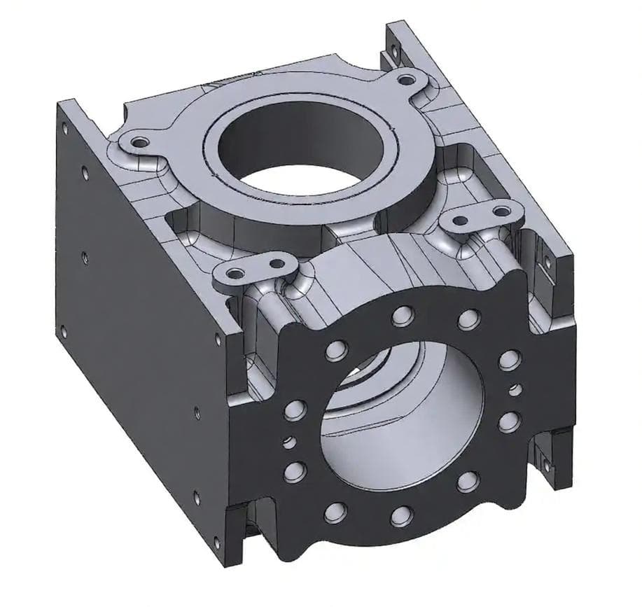 Approved pump housing CAD model, first view