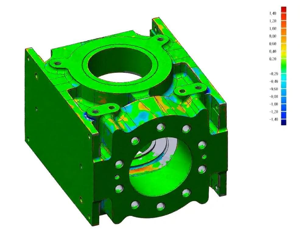 Pump housing casting inspection colour map