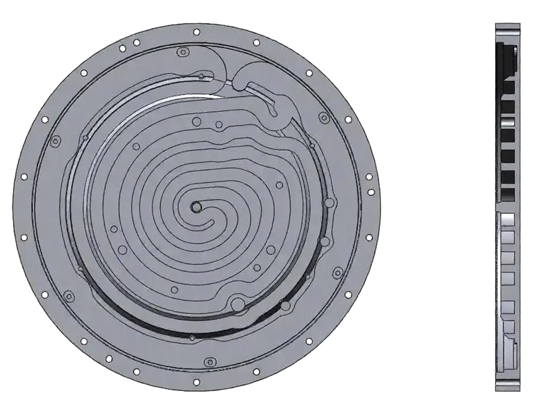The reconstructed parametric model retains the top face and section relationships for manufacturing.