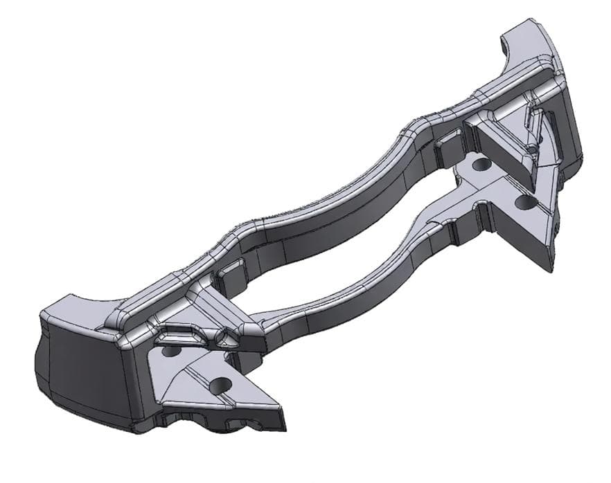 Parametric CAD model of the caliper bracket base