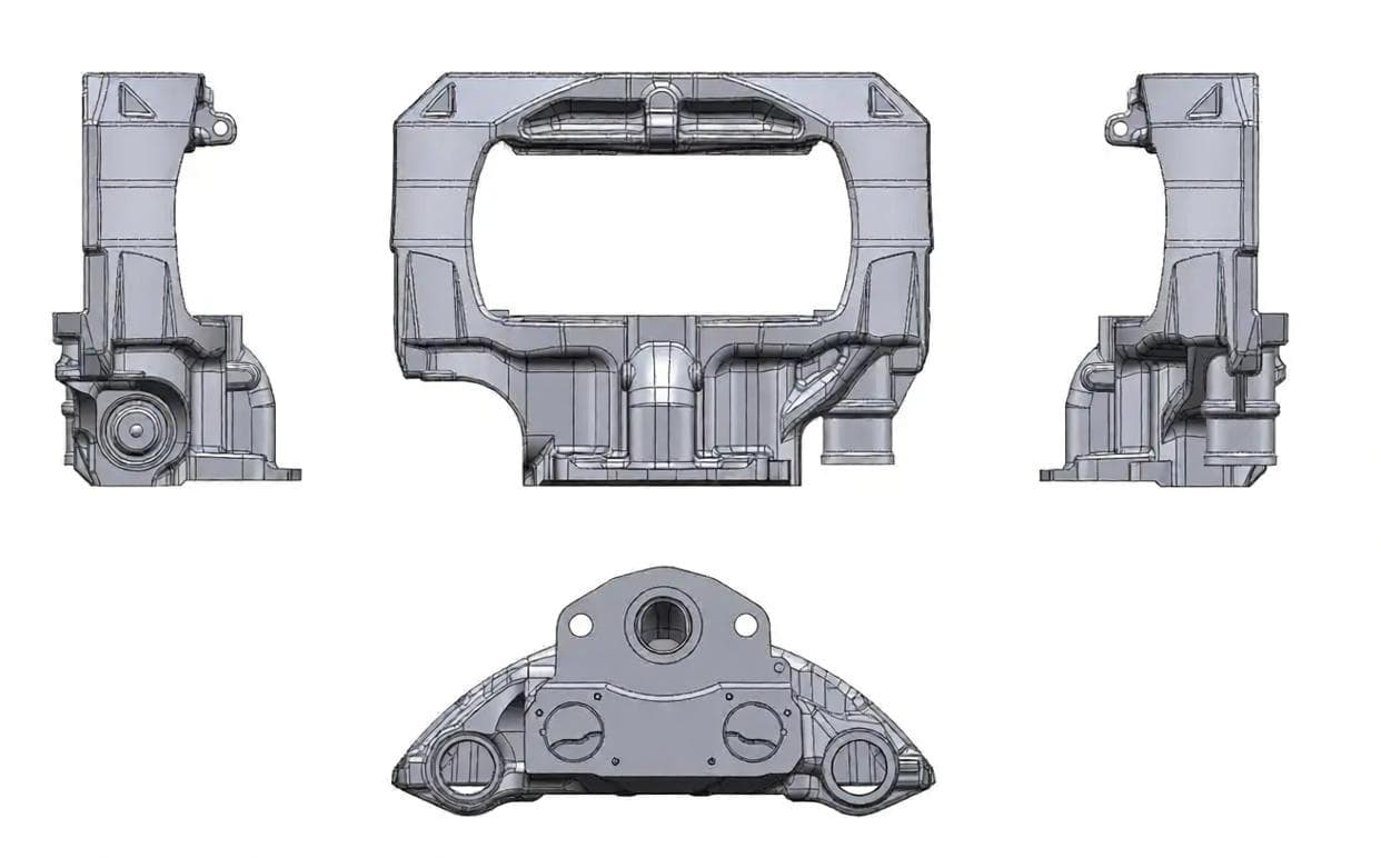 Multi-view caliper CAD model