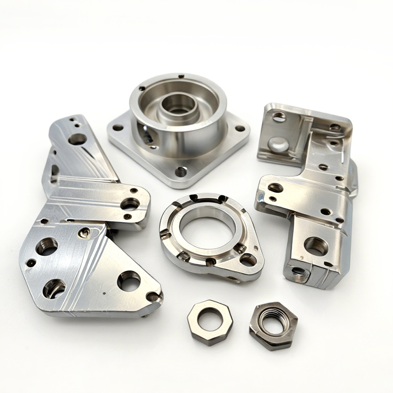 Custom machined metal brackets, flanged housings and threaded components