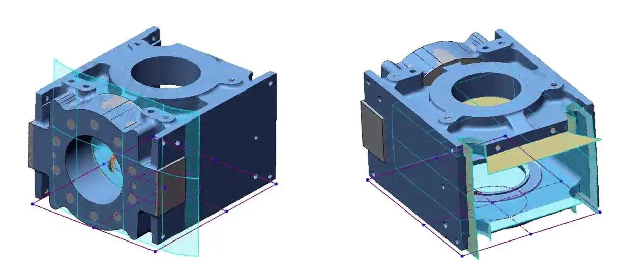 Section analysis of the reconstructed pump housing