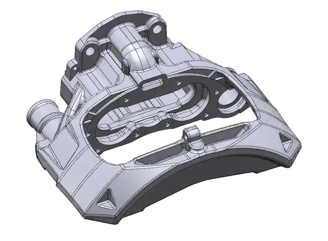 Reconstructed brake caliper cover CAD geometry