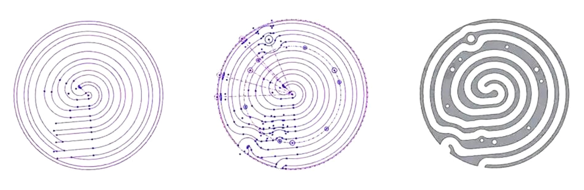 Wafer heater disk measured mesh and machining-feature extraction