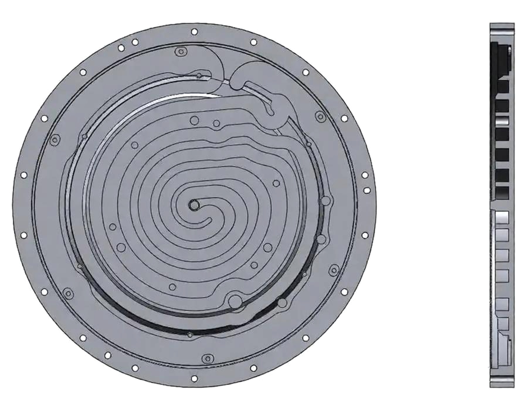 Reconstructed wafer heater disk machining geometry